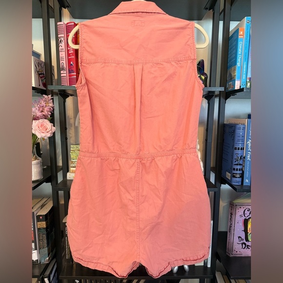 Pact Organic Cotton Pink Button-Up Romper - Picture 6 of 6